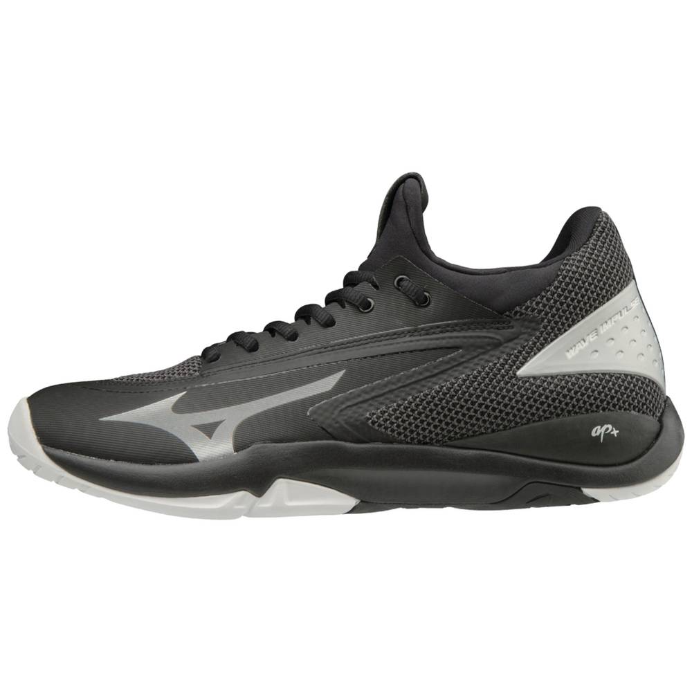 Panske Tenisove Topanky Mizuno Wave Impulse Čierne/Strieborne Vypredaj GOXB19846
